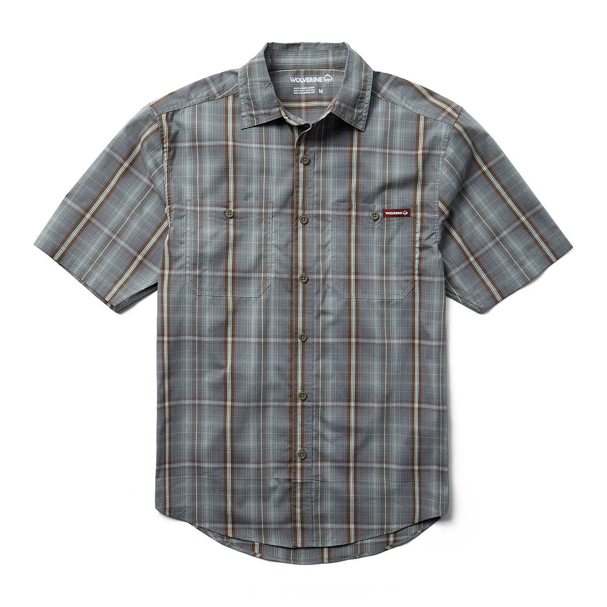 Fuse Short Sleeve Plaid Shirt, Greystone Plaid, dynamic 1