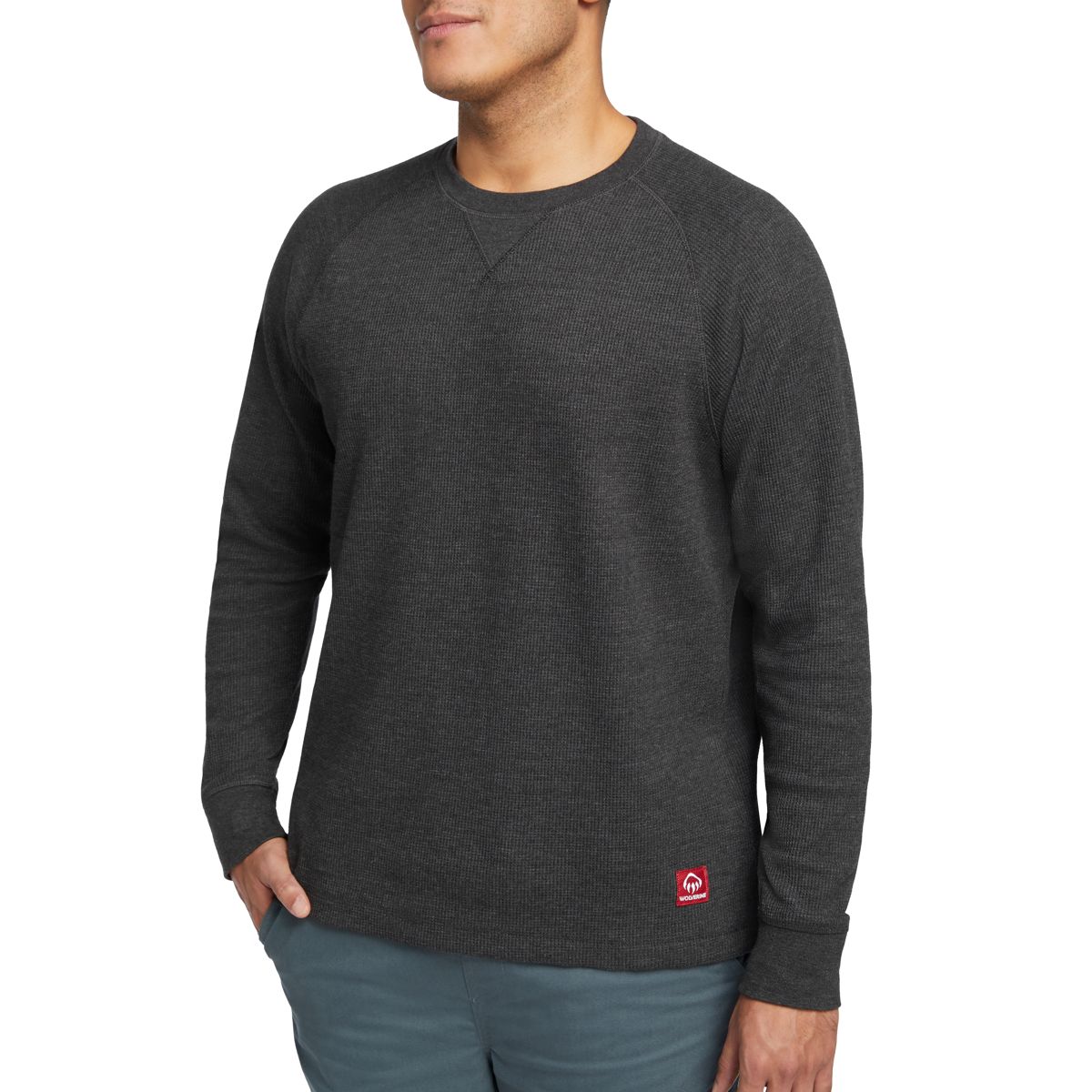 Walden II Thermal Long Sleeve Tee, Black Heather, dynamic 2