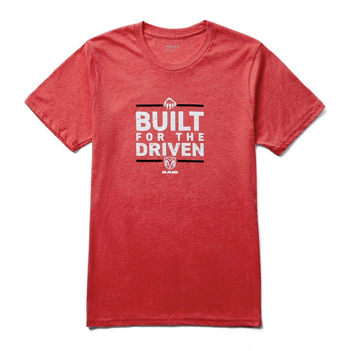 Ram Trucks Collection - Built for the Driven Short Sleeve Tee, Red Heather, dynamic