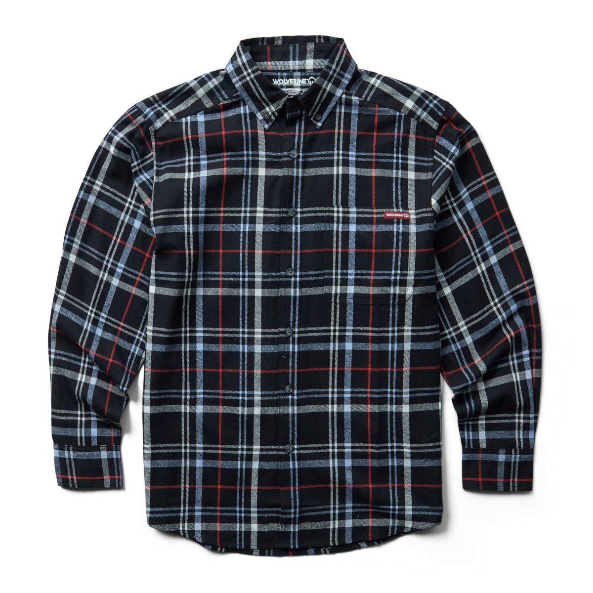 Hastings Flannel Shirt, Black Steel Plaid, dynamic