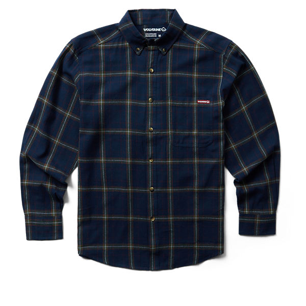 Hastings Flannel Shirt, Dark Navy Plaid, dynamic
