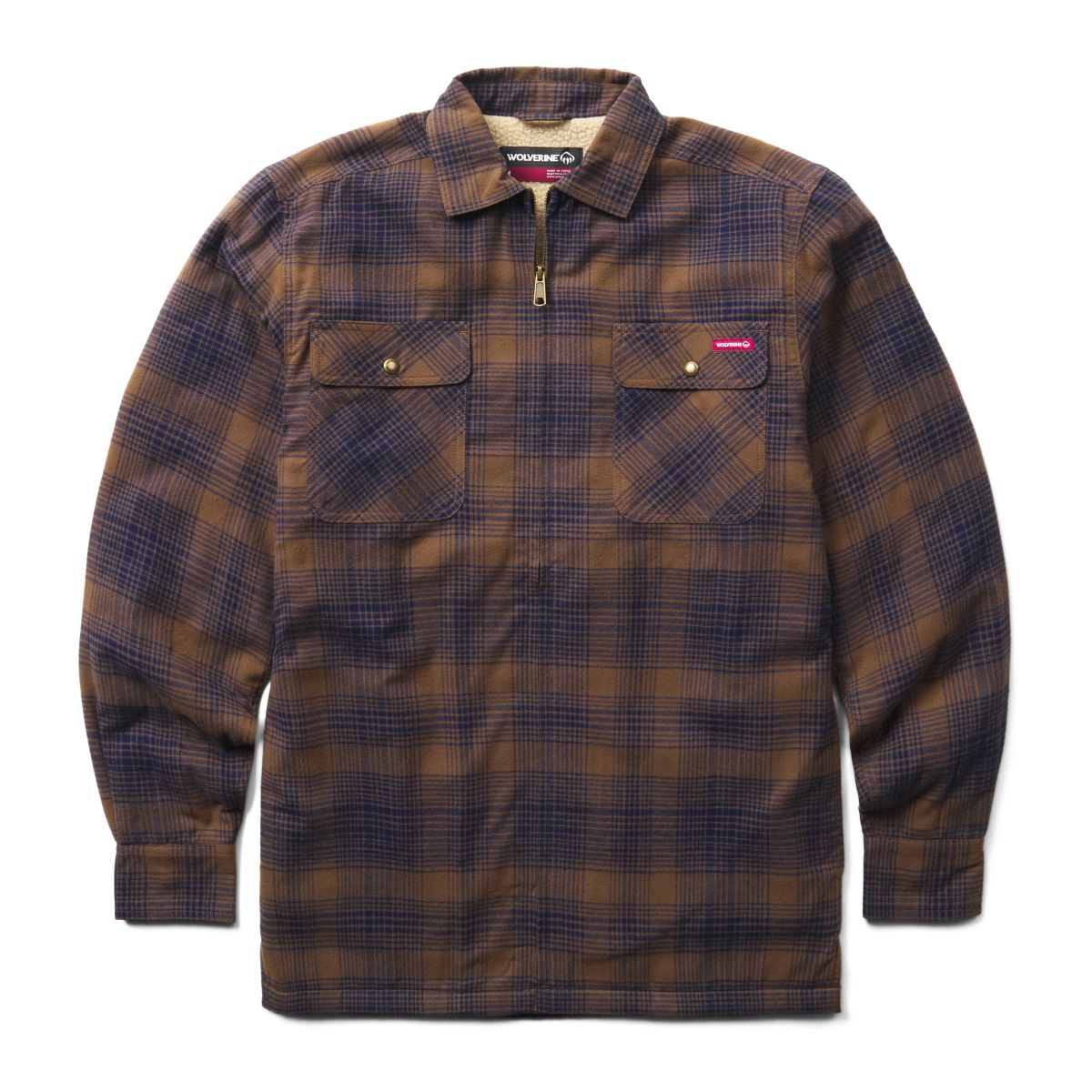 Hastings Sherpa Lined Zip Shirt-Jac, Dark Earth, dynamic 1