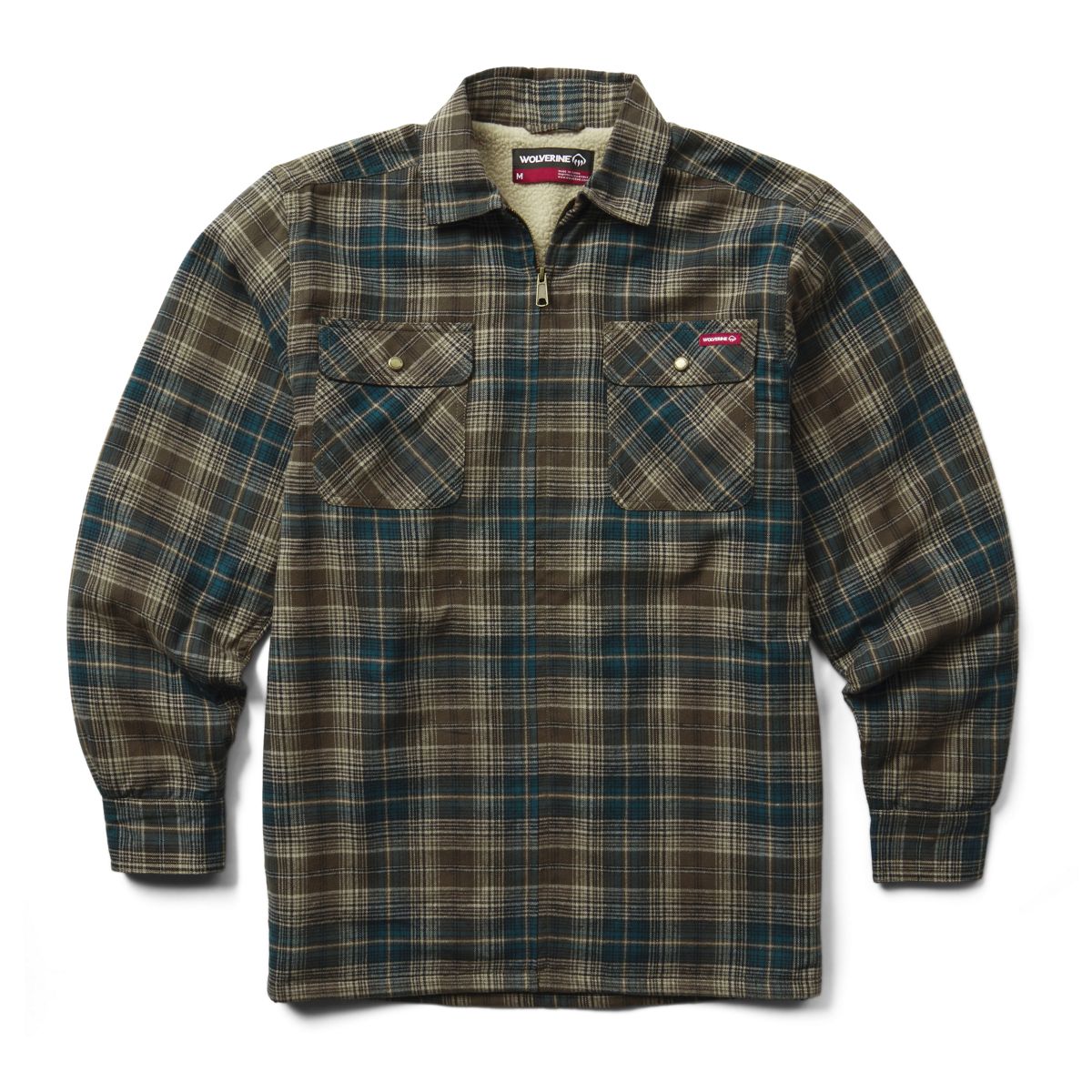 Hastings Sherpa Lined Zip Shirt-Jac, Ink Plaid, dynamic 1