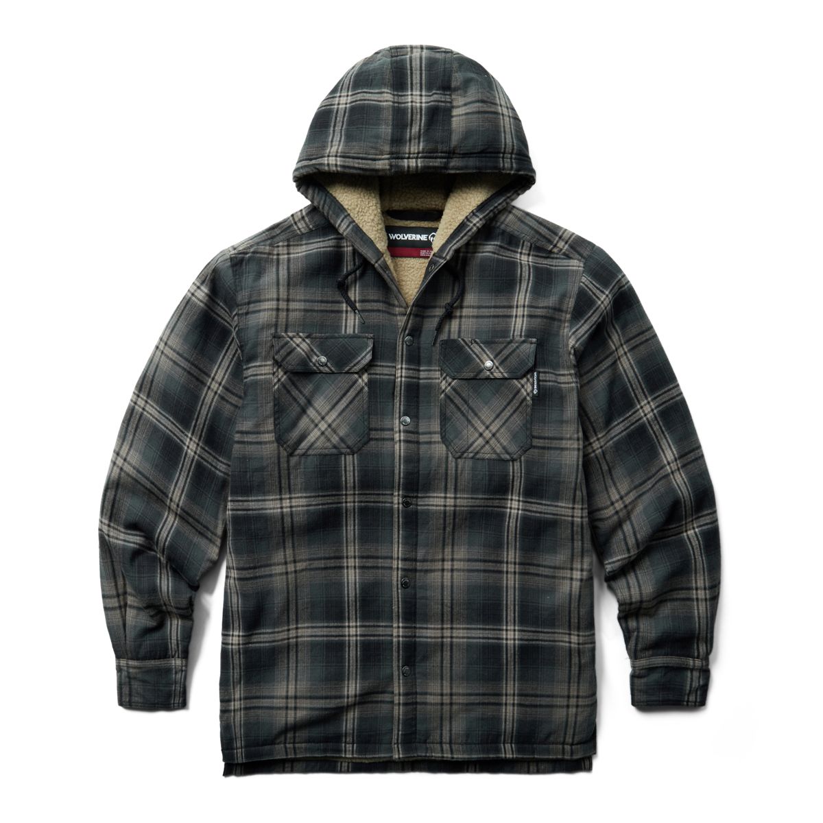 Mens flannel jacket on sale with sherpa lining