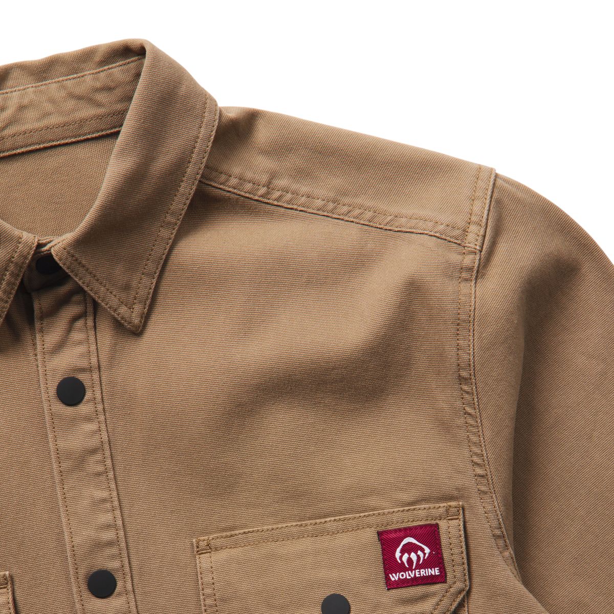 Steelhead Stretch Canvas Overshirt, Hickory, dynamic 3