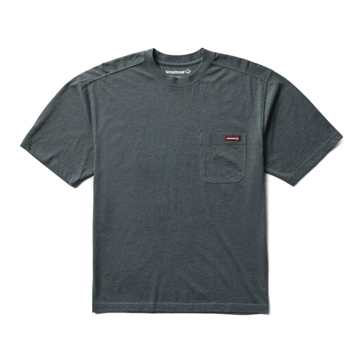 Classic Short Sleeve Pocket Tee, Charcoal Heather, dynamic 1