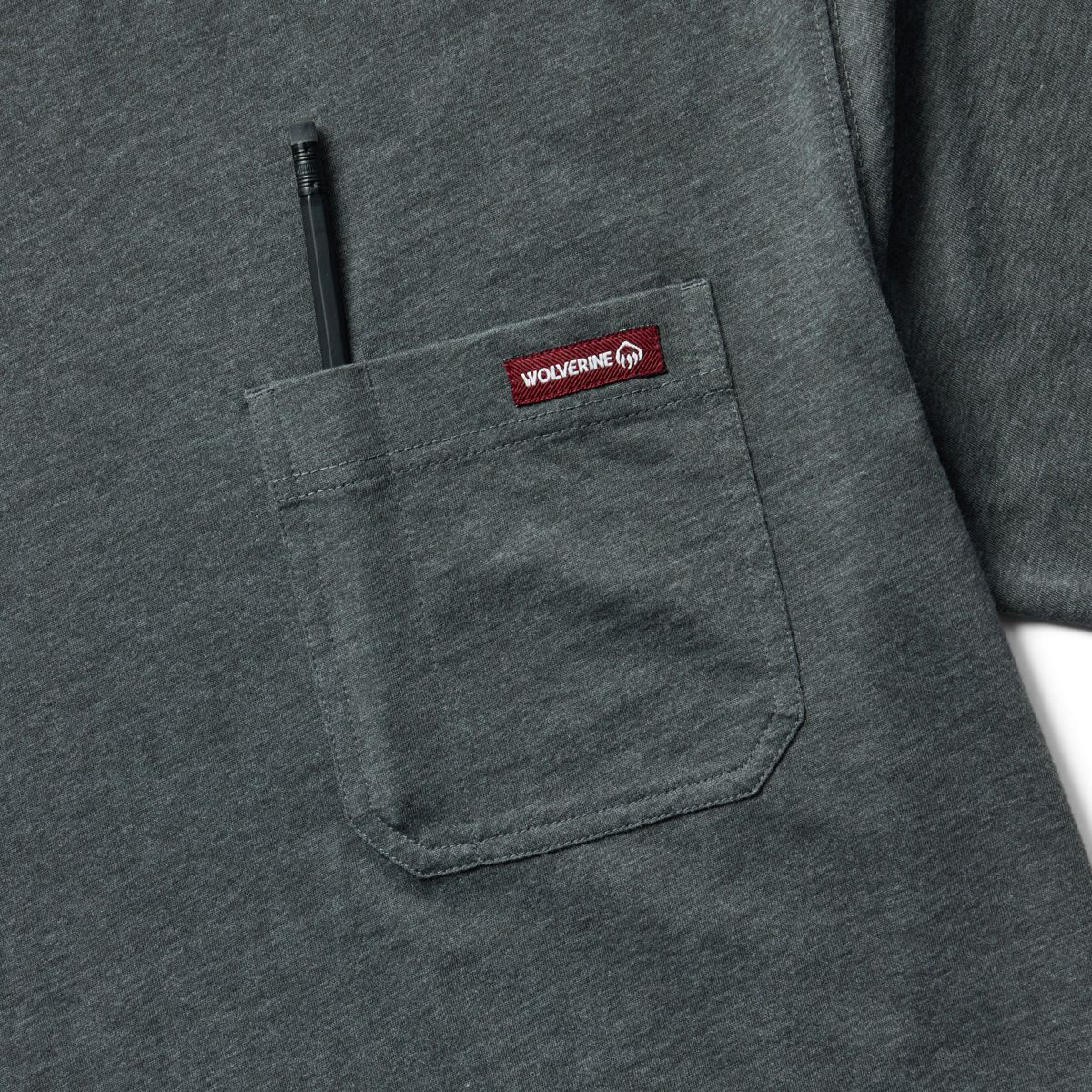 Classic Short Sleeve Pocket Tee, Charcoal Heather, dynamic 4