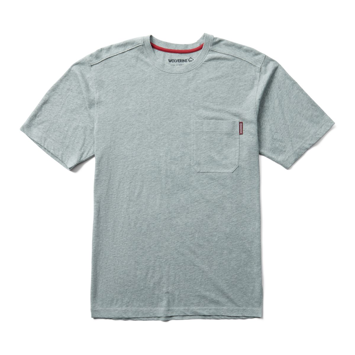 Classic Short Sleeve Pocket Tee, Light Grey Heather, dynamic 1