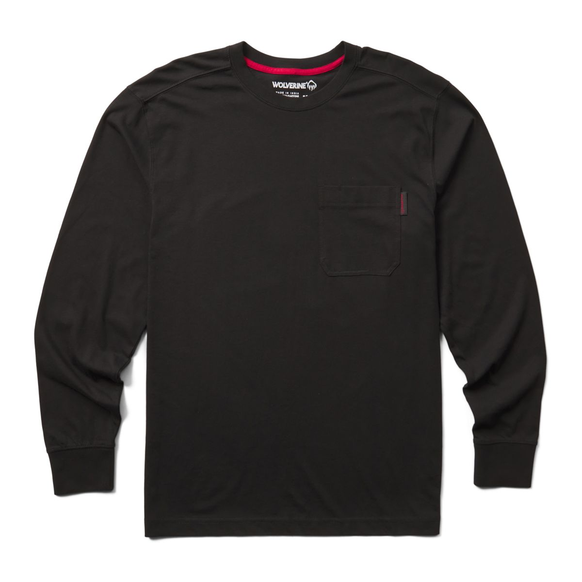 Classic Long Sleeve Pocket Tee, Black, dynamic 1