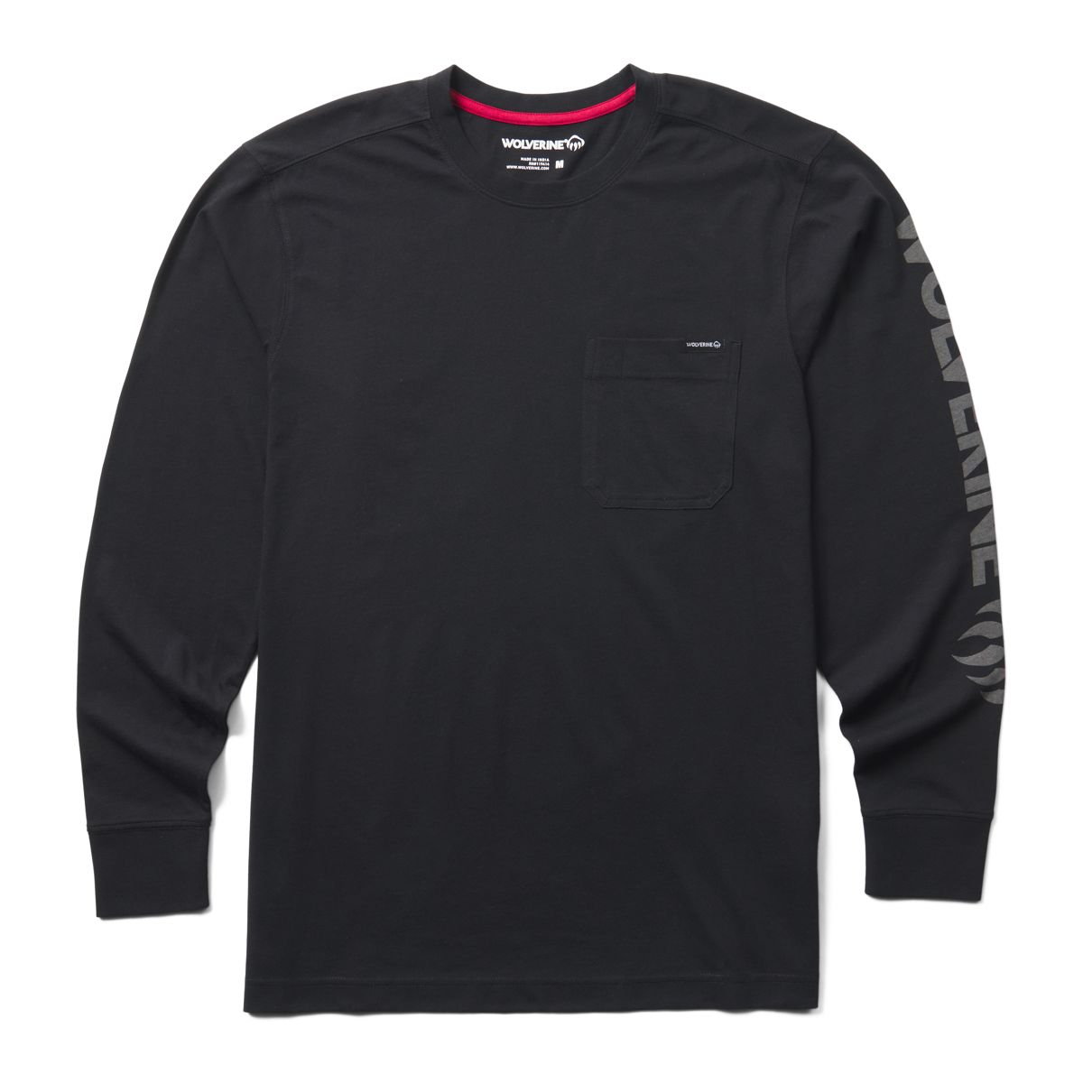 Classic Graphic Long Sleeve Pocket Tee, Black, dynamic 1