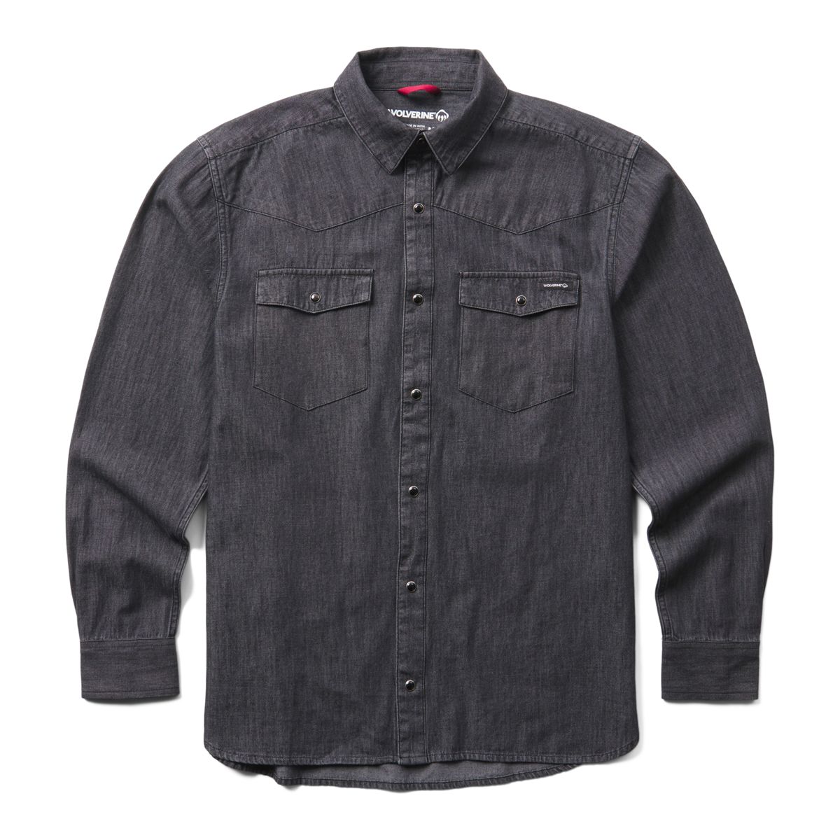 Rancher Denim Long Sleeve Shirt, Black, dynamic 1
