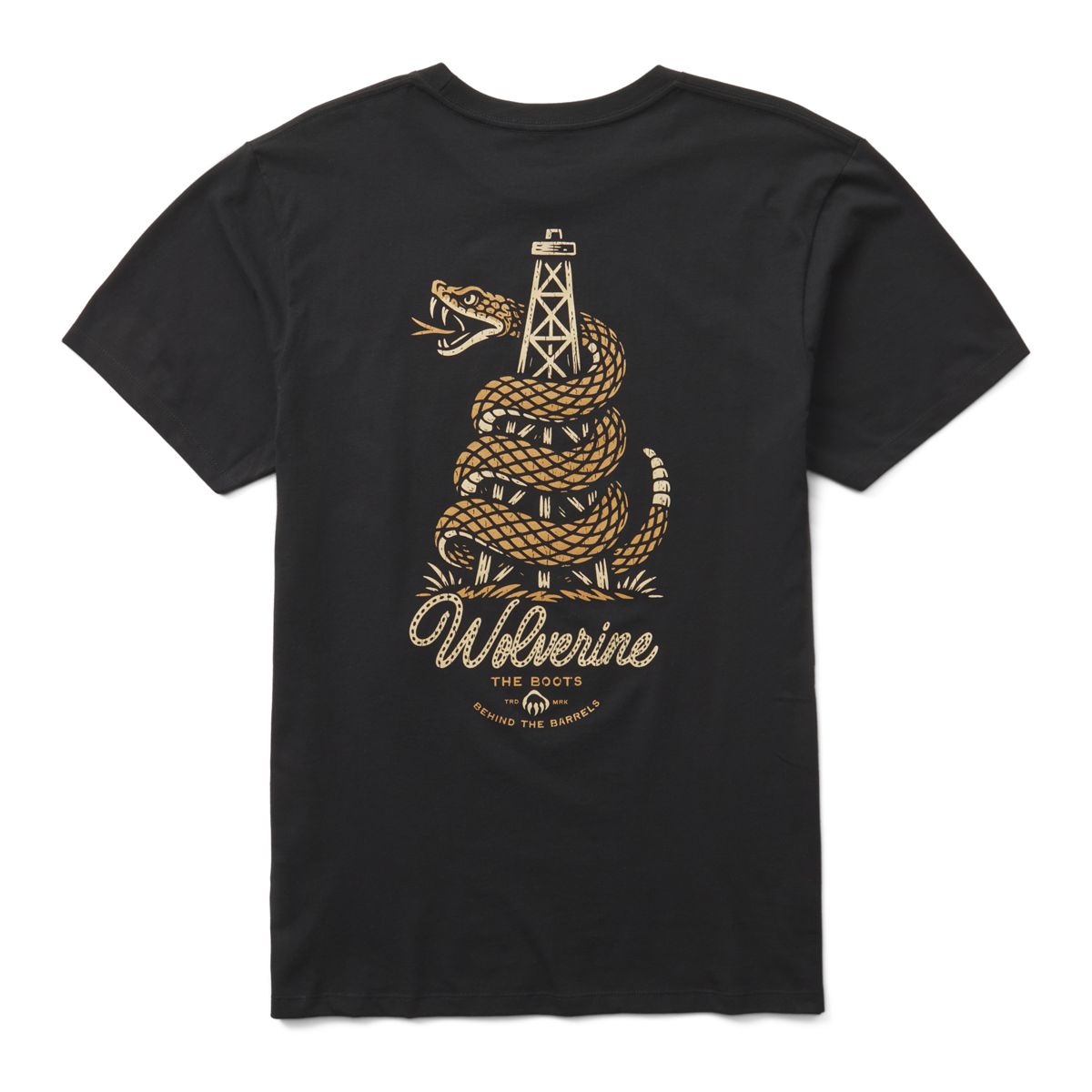 USA Grown Cotton Short Sleeve Graphic Tee, Rattler Rig Black, dynamic 3