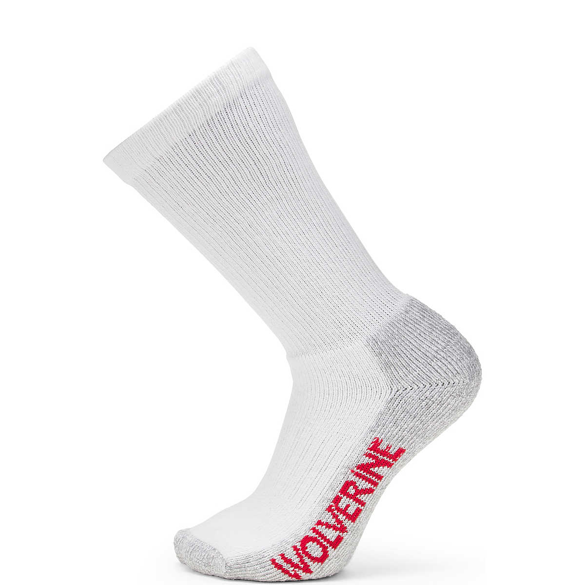 2-pk. Steel Toe Cotton Mid-Calf Sock, White/Grey, dynamic 1