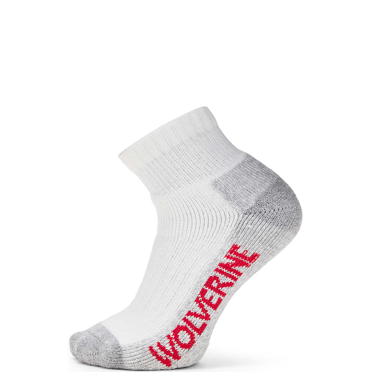 2-pk. Steel Toe Cotton Quarter Sock, White/Grey, dynamic 1