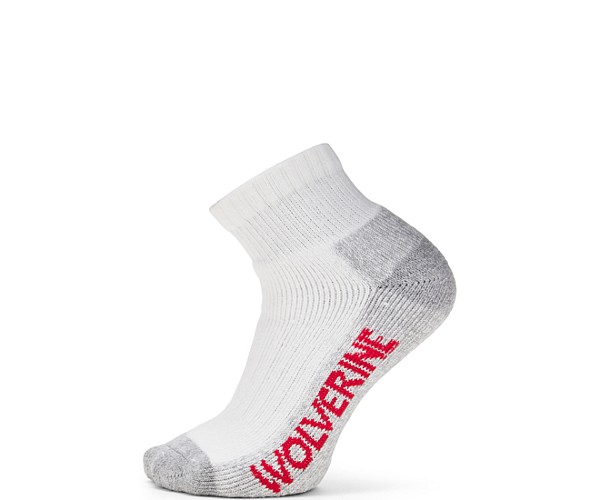 2-pk. Steel Toe Cotton Quarter Sock, White/Grey, dynamic