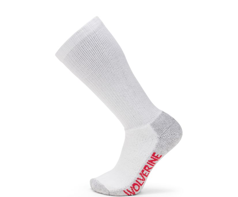 2-pk. Steel Toe Cotton Over The Calf Sock, White/Grey, dynamic 1