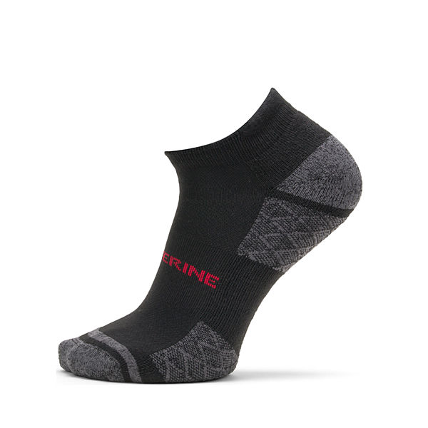 3PK Single Safety Toe Tab Low Cut Sock, Black, dynamic