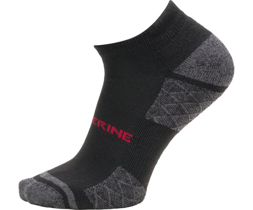 3PK Single Safety Toe Tab Low Cut Sock, Black, dynamic 1