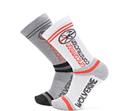 unCommon Construction Collection – 2-Pack Work Crew Sock, White/Grey, dynamic