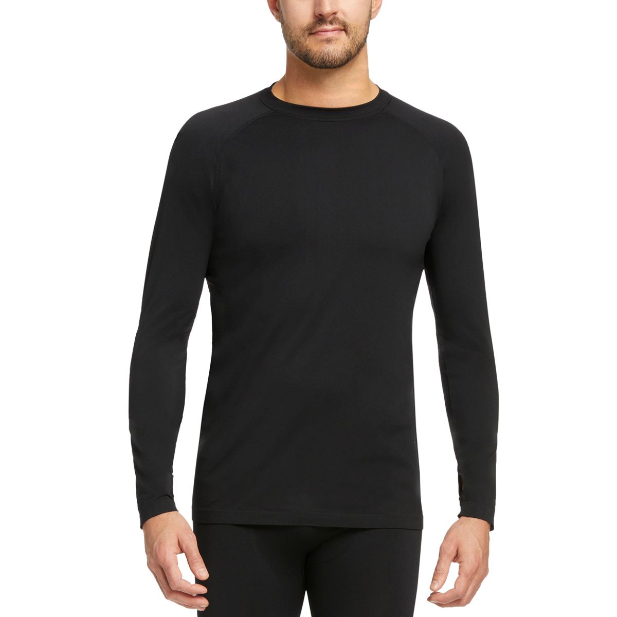 Seamless Baselayer Long Sleeve Top, Black, dynamic 1