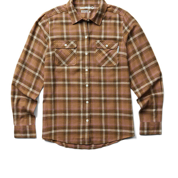 Autumn II Long Sleeve Flannel Shirt, Cedar, dynamic