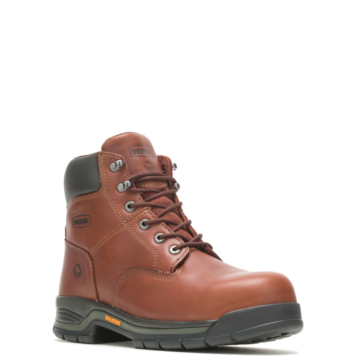 Harrison Lace-Up Steel-Toe 6" Work Boot, Brown, dynamic 2