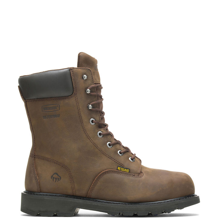 McKay Waterproof Steel-Toe 8” Work Boot, Brown, dynamic