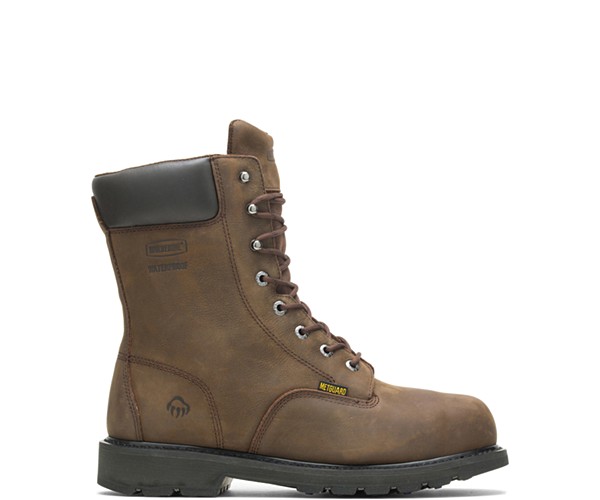 McKay Waterproof Steel-Toe 8” Work Boot, Brown, dynamic