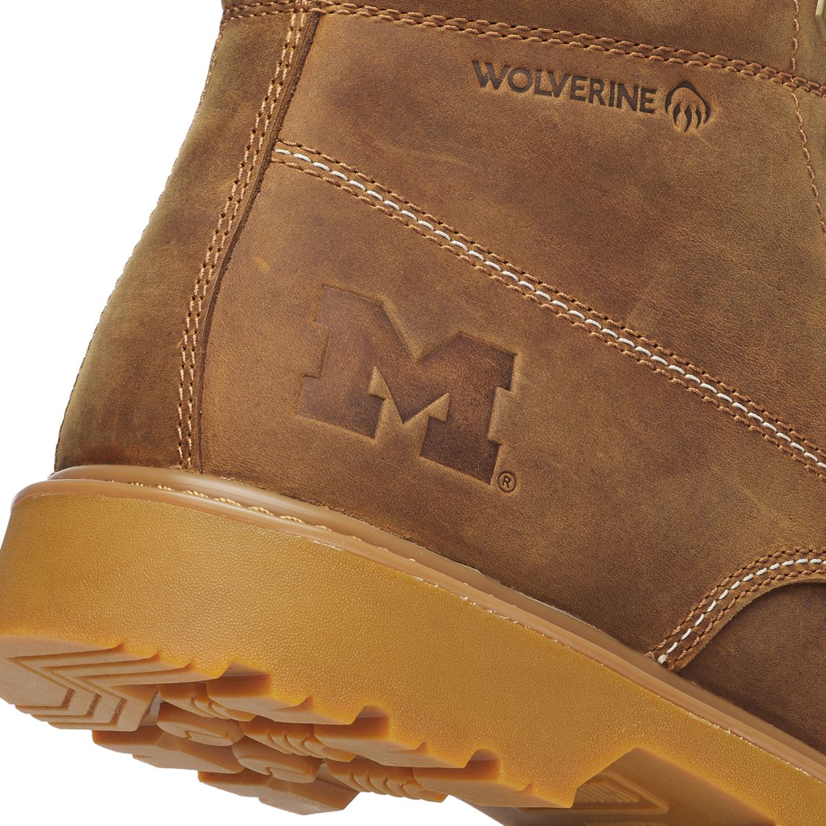 Wolverine x Valiant University of Michigan Floorhand Moc Toe Work Boot, Tan, dynamic 6