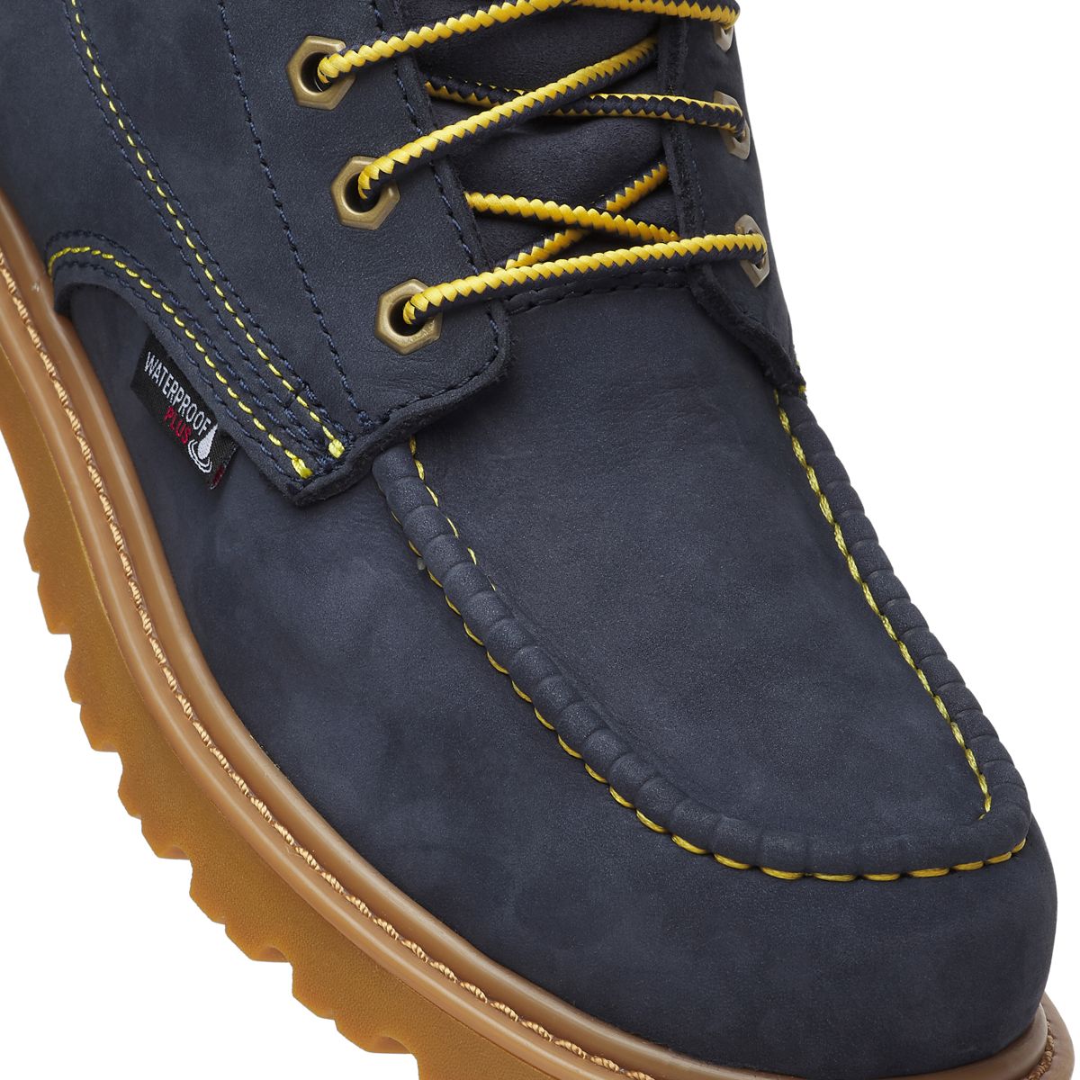 Wolverine x Valiant University of Michigan Floorhand Moc Toe Work Boot, Navy, dynamic 8