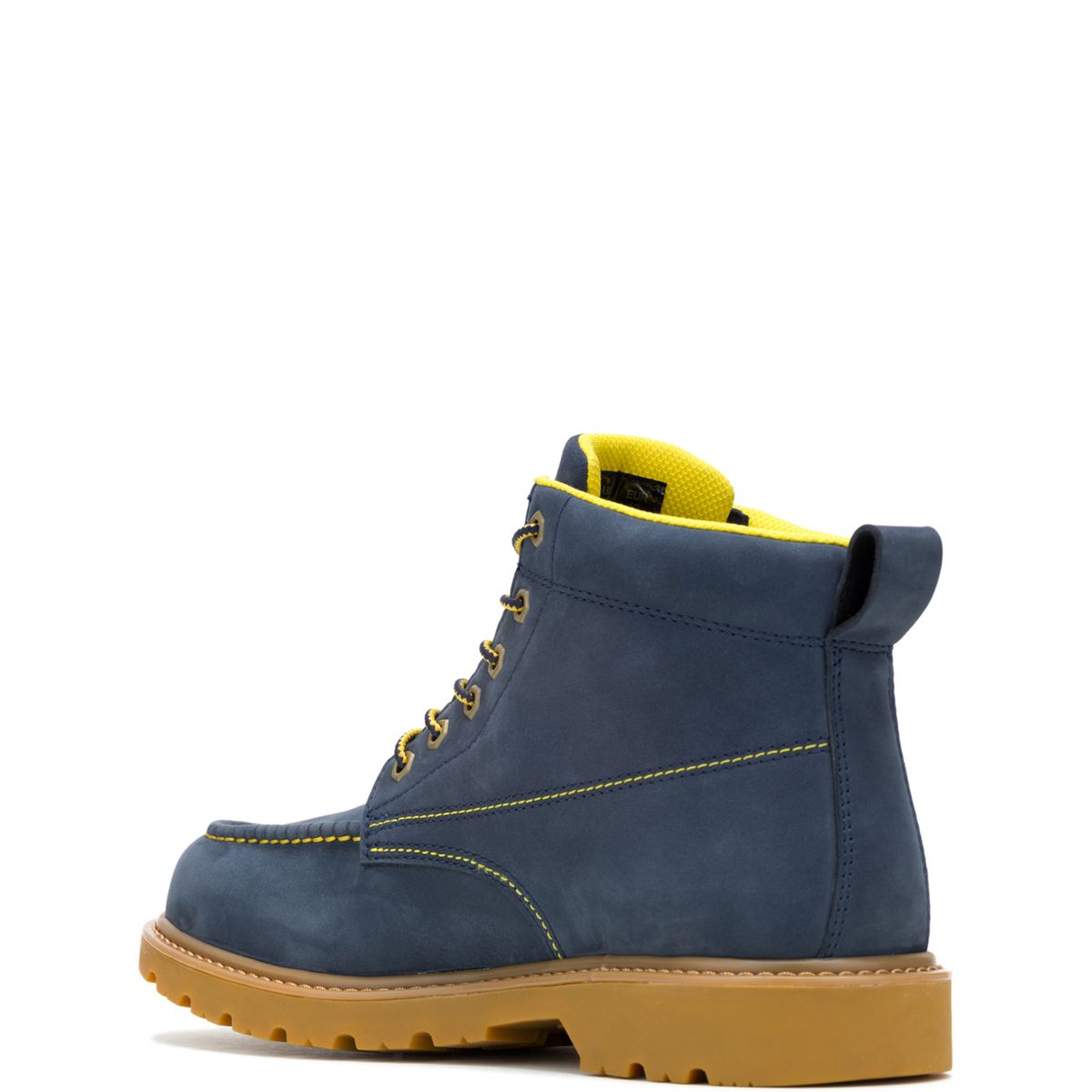 Wolverine x Valiant University of Michigan Floorhand Moc Toe Work Boot, Navy, dynamic 5