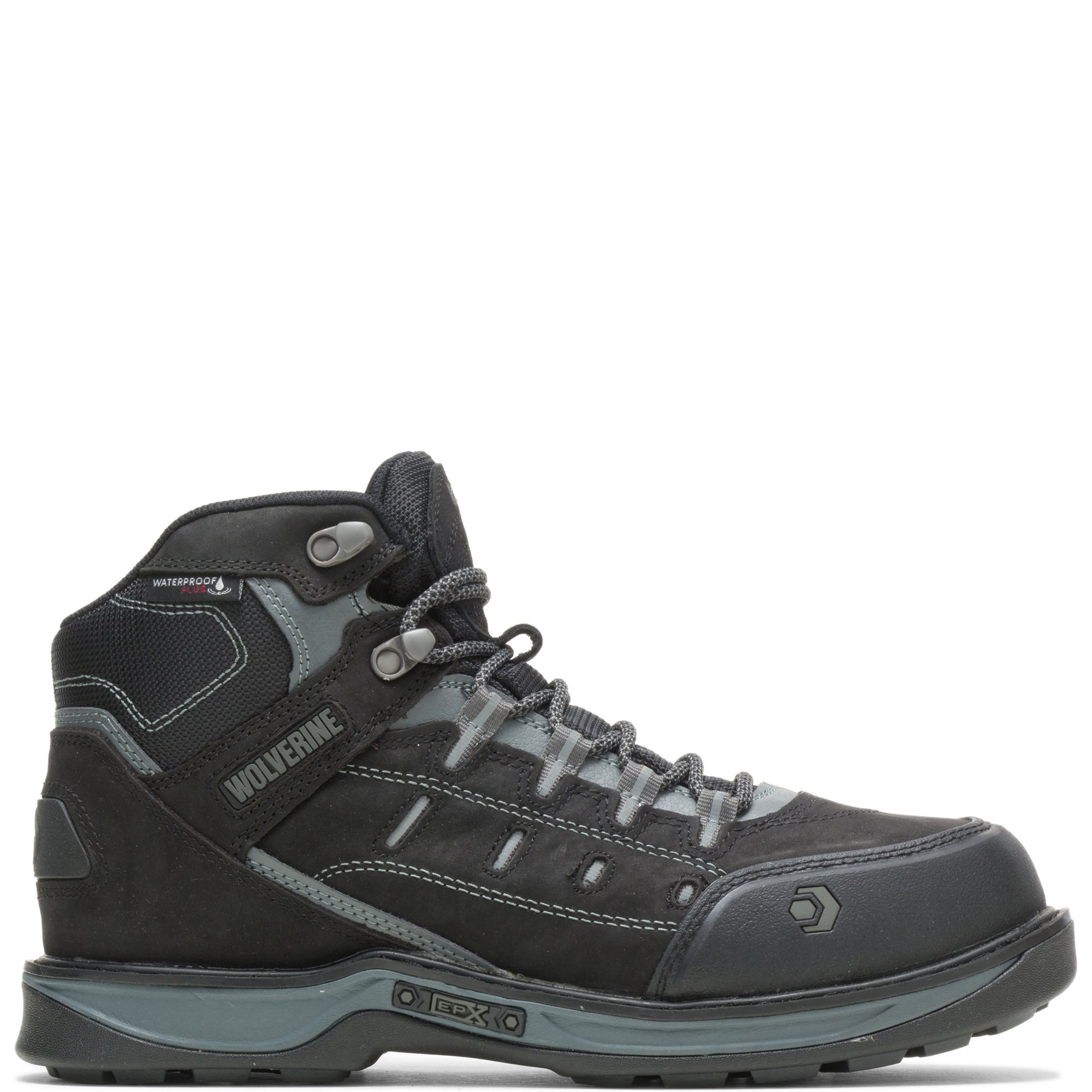 Мужские водонепроницаемые рабочие ботинки Wolverine Edge LX EPX CarbonMAX, черные/серые, 7,5 м