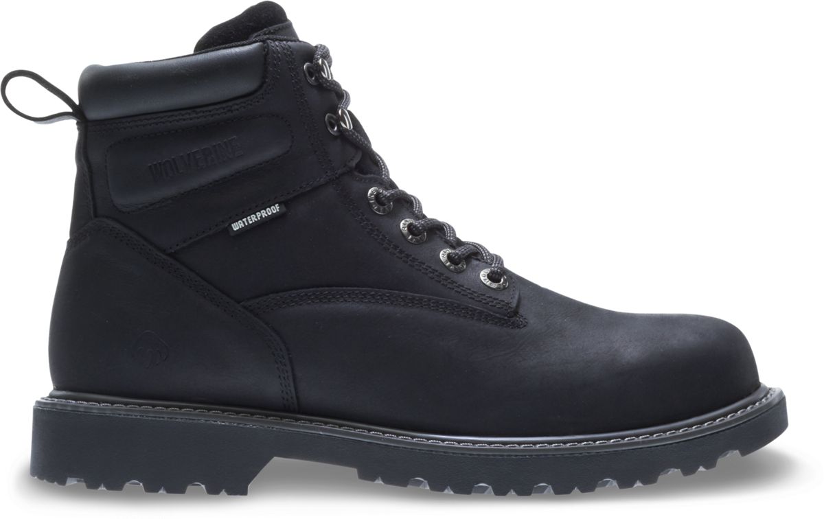 black wolverine pull on work boots