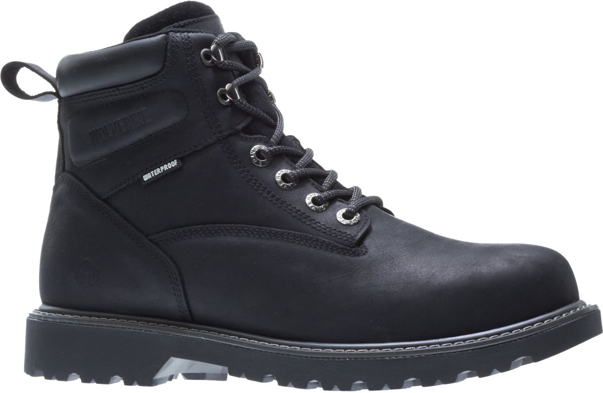 black waterproof work boots