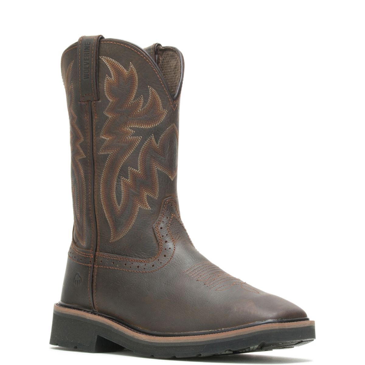 Rancher Square-Toe Steel-Toe Wellington, Dk Brown/Rust, dynamic 2