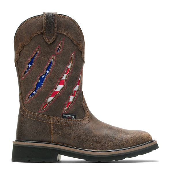 Rancher Claw Steel Toe Wellington, Brown/Flag, dynamic
