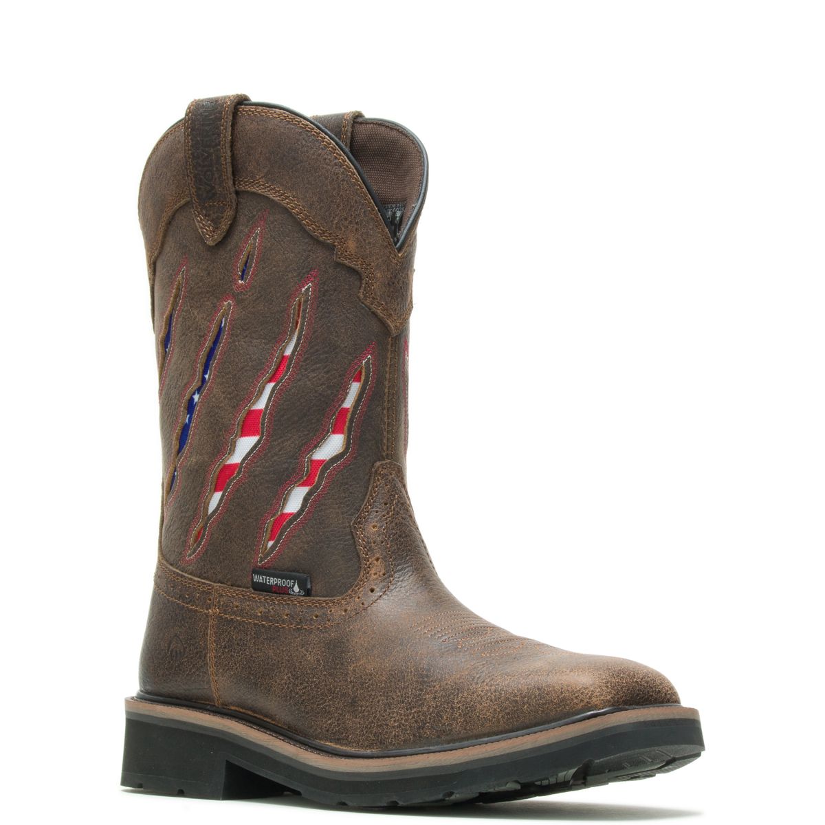 Rancher Claw Steel Toe Wellington, Brown/Flag, dynamic 2