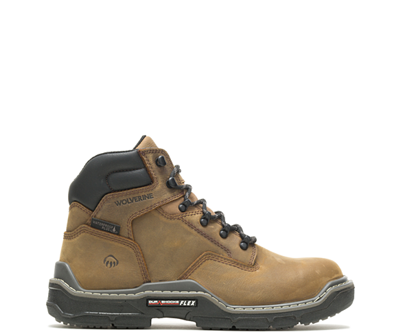 Raider DuraShocks® Waterproof 6" CarbonMAX® Work Boot, Brown, dynamic