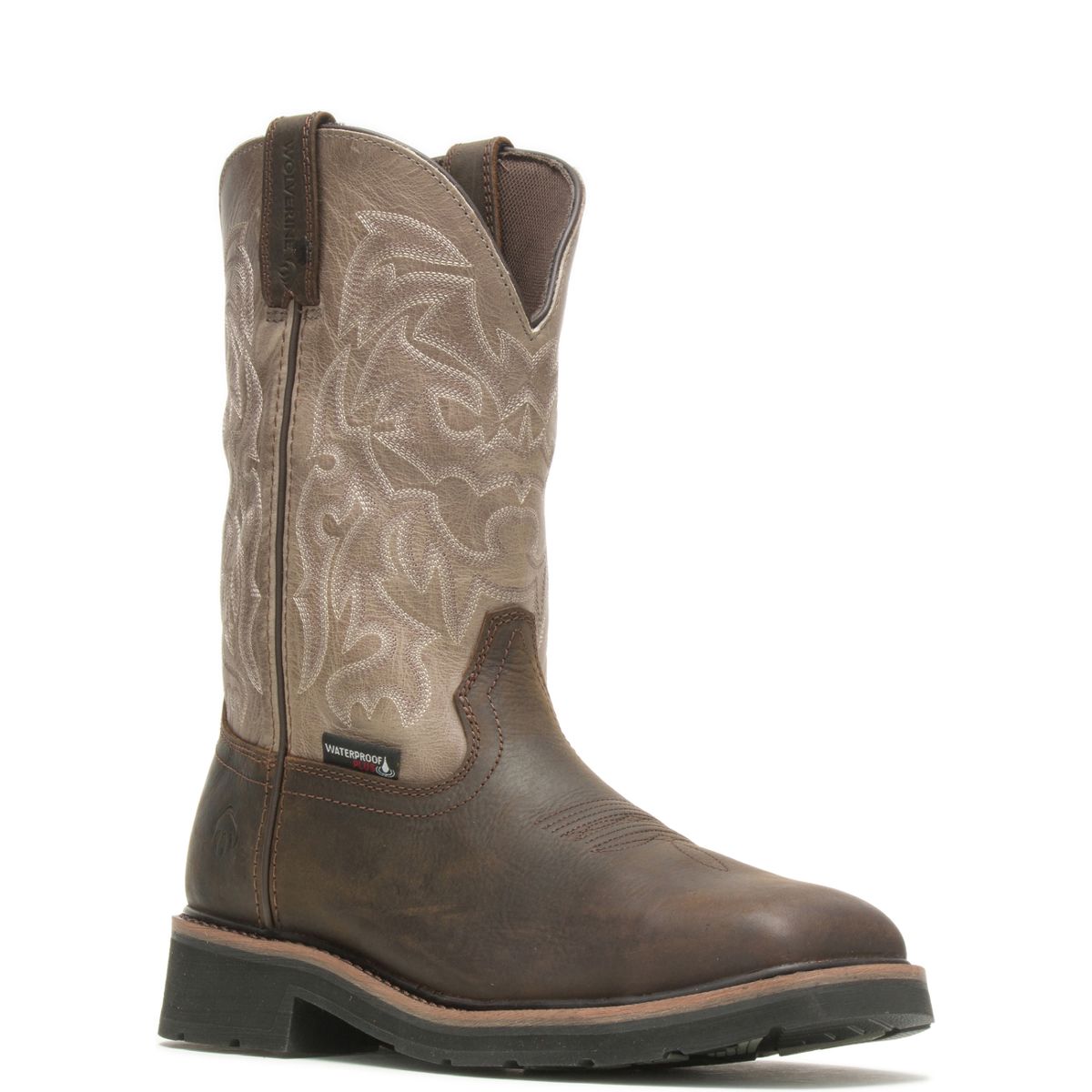 Rancher Waterproof Steel-Toe Work Wellington, Taupe/Brown, dynamic 2