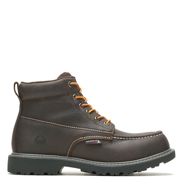 Floorhand Moc-Toe 6" Steel-Toe Work Boot, Dark Brown, dynamic