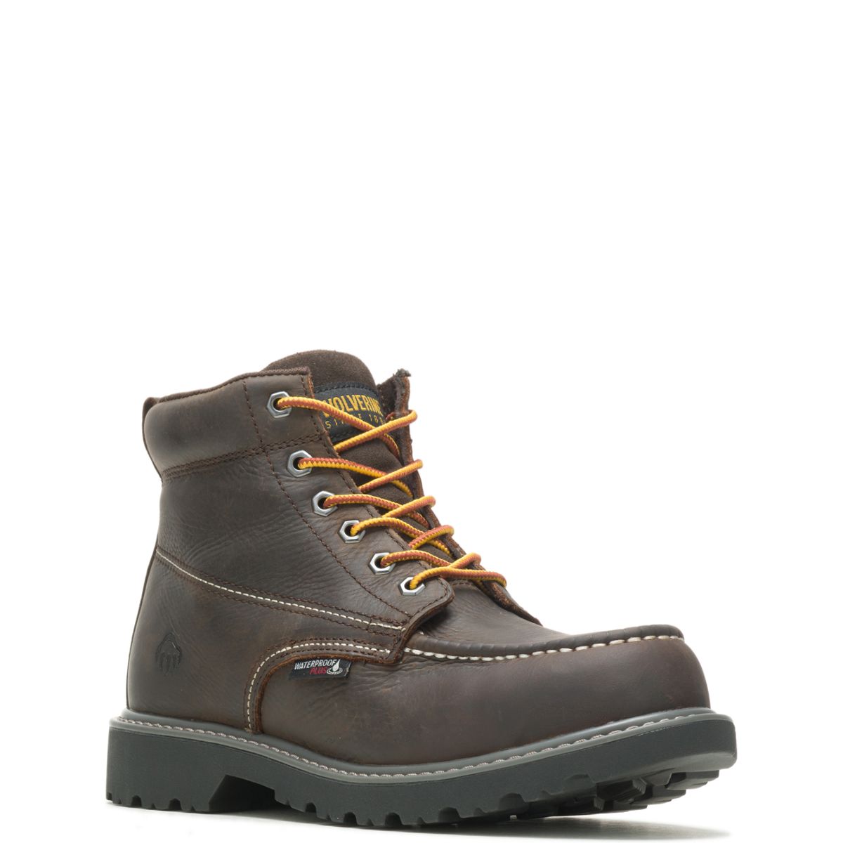 Floorhand Moc-Toe 6" Steel-Toe Work Boot, Dark Brown, dynamic 2