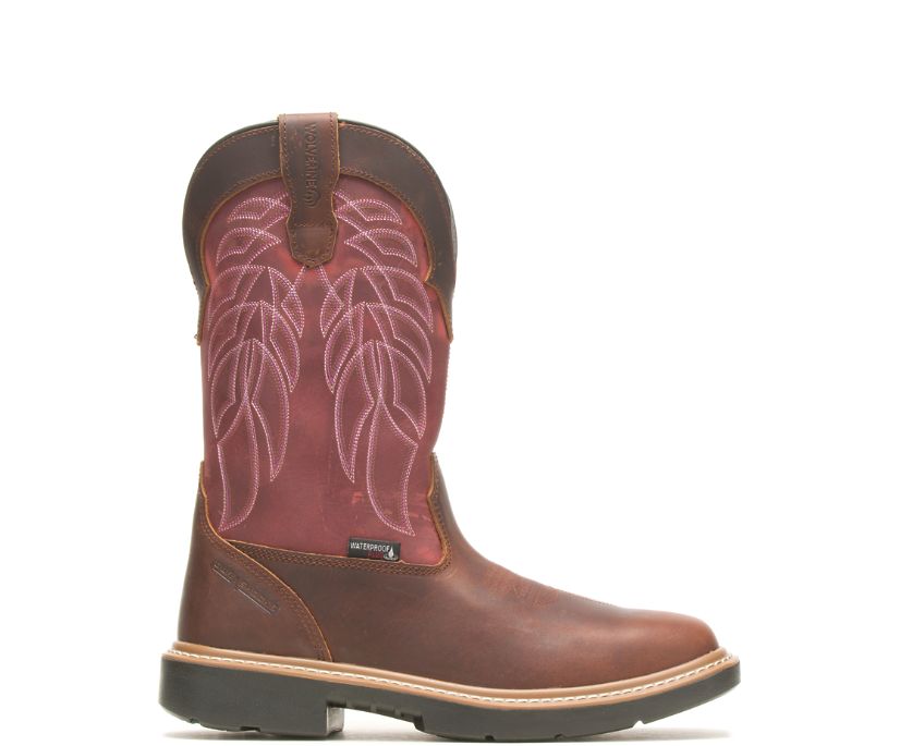 Rancher DuraShocks® CarbonMax® Wellington Work Boot, Peanut/Red, dynamic 1