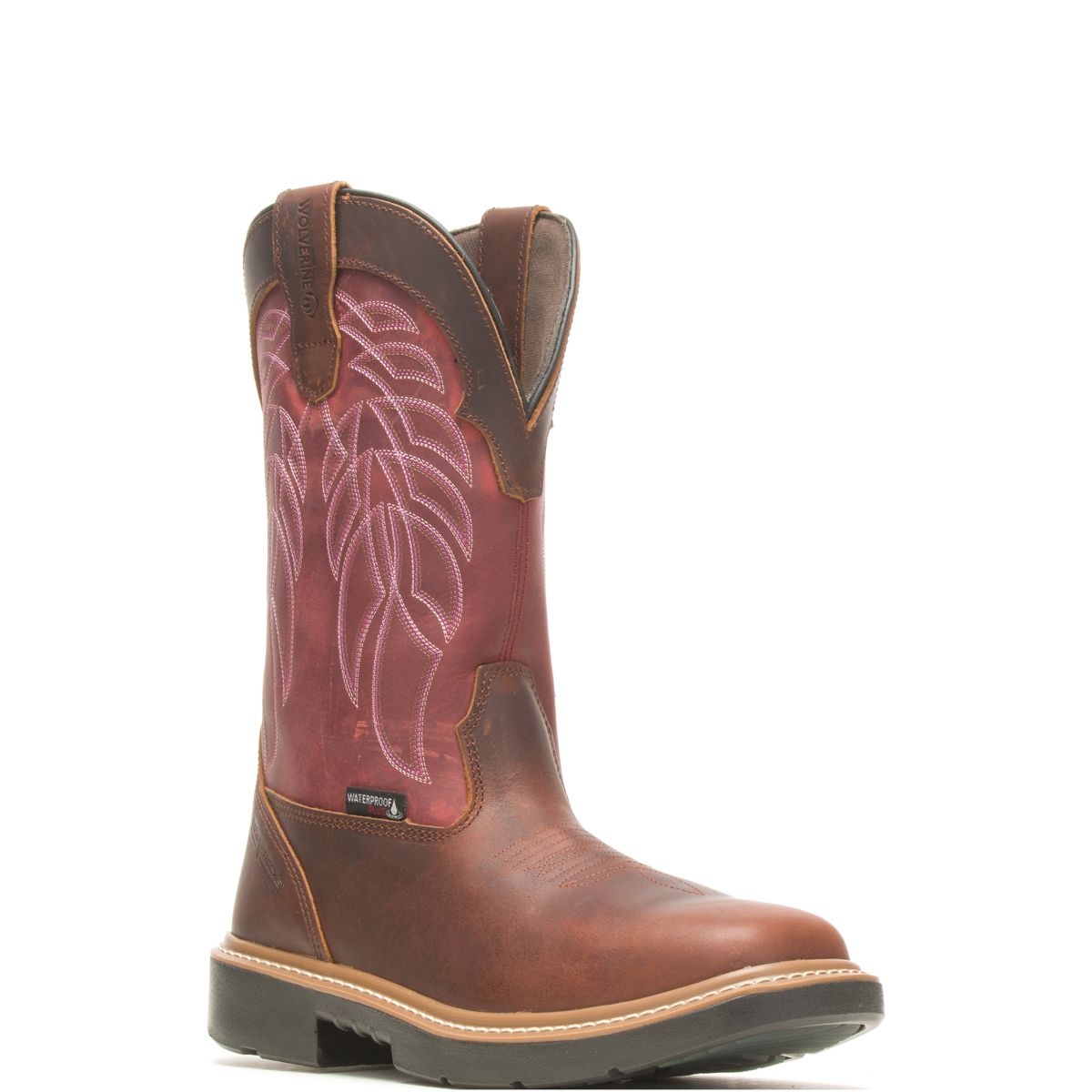Rancher DuraShocks® CarbonMax® Wellington Work Boot, Peanut/Red, dynamic 2