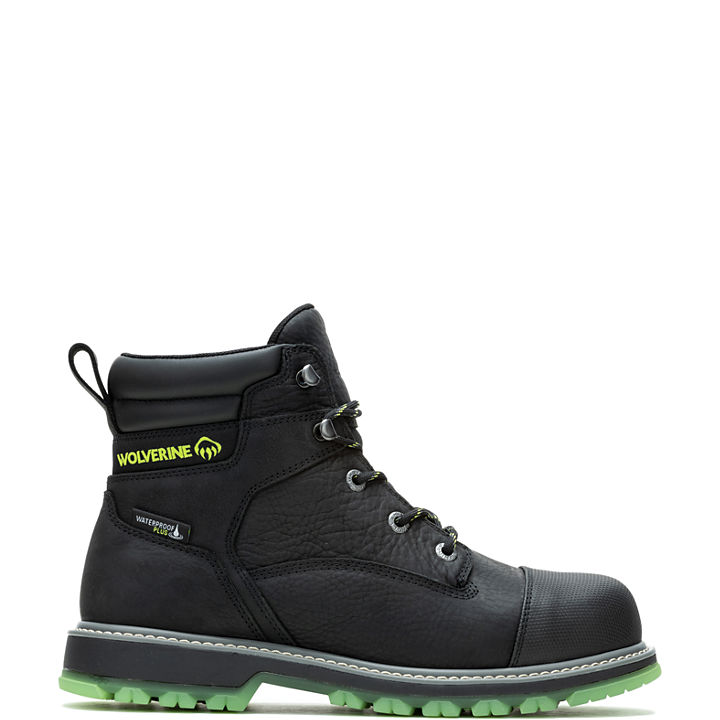 Floorhand LX Cap-Toe Steel-Toe 6" Work Boot, Black, dynamic