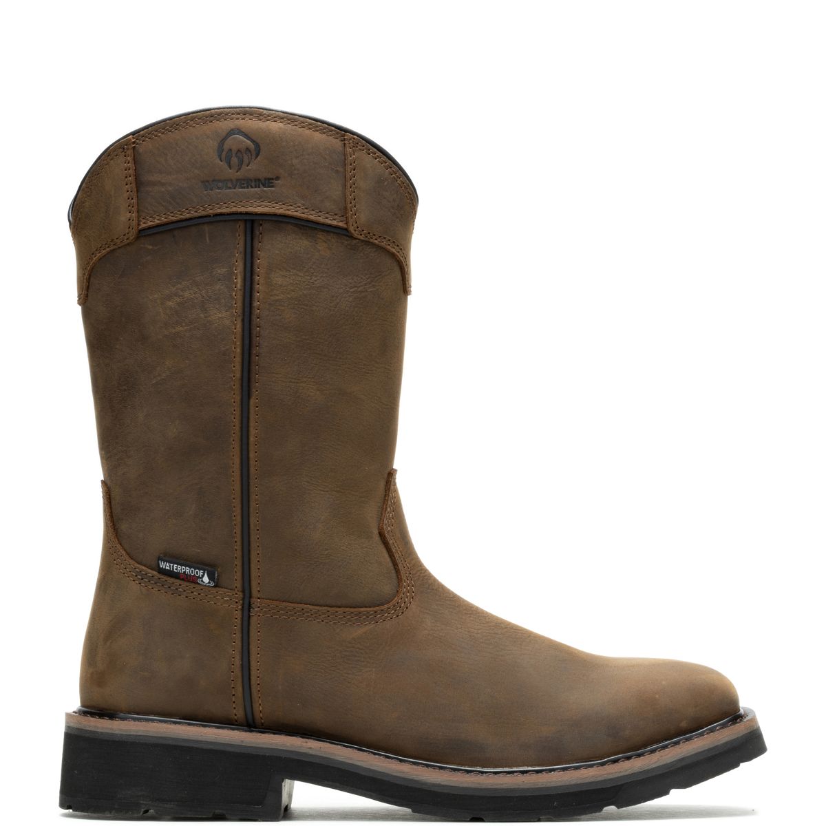 Rancher Pull-Tab Waterproof Wellington Work Boot, Dark Coffee, dynamic 1