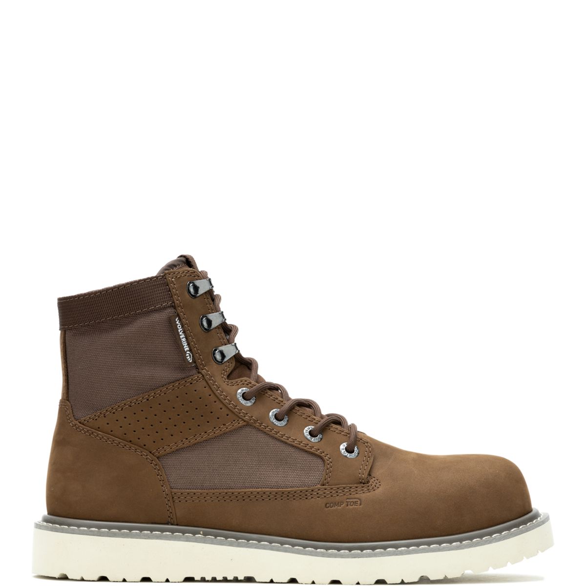 Trade Wedge Unlined Canvas 6" Composite-Toe Work Boot, Dark Brown, dynamic 1