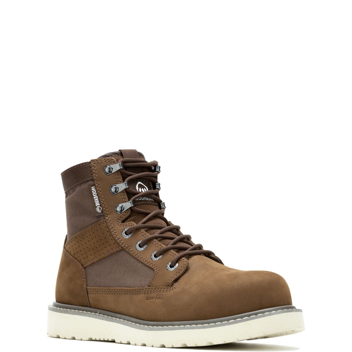 Trade Wedge Unlined Canvas 6" Composite-Toe Work Boot, Dark Brown, dynamic 2