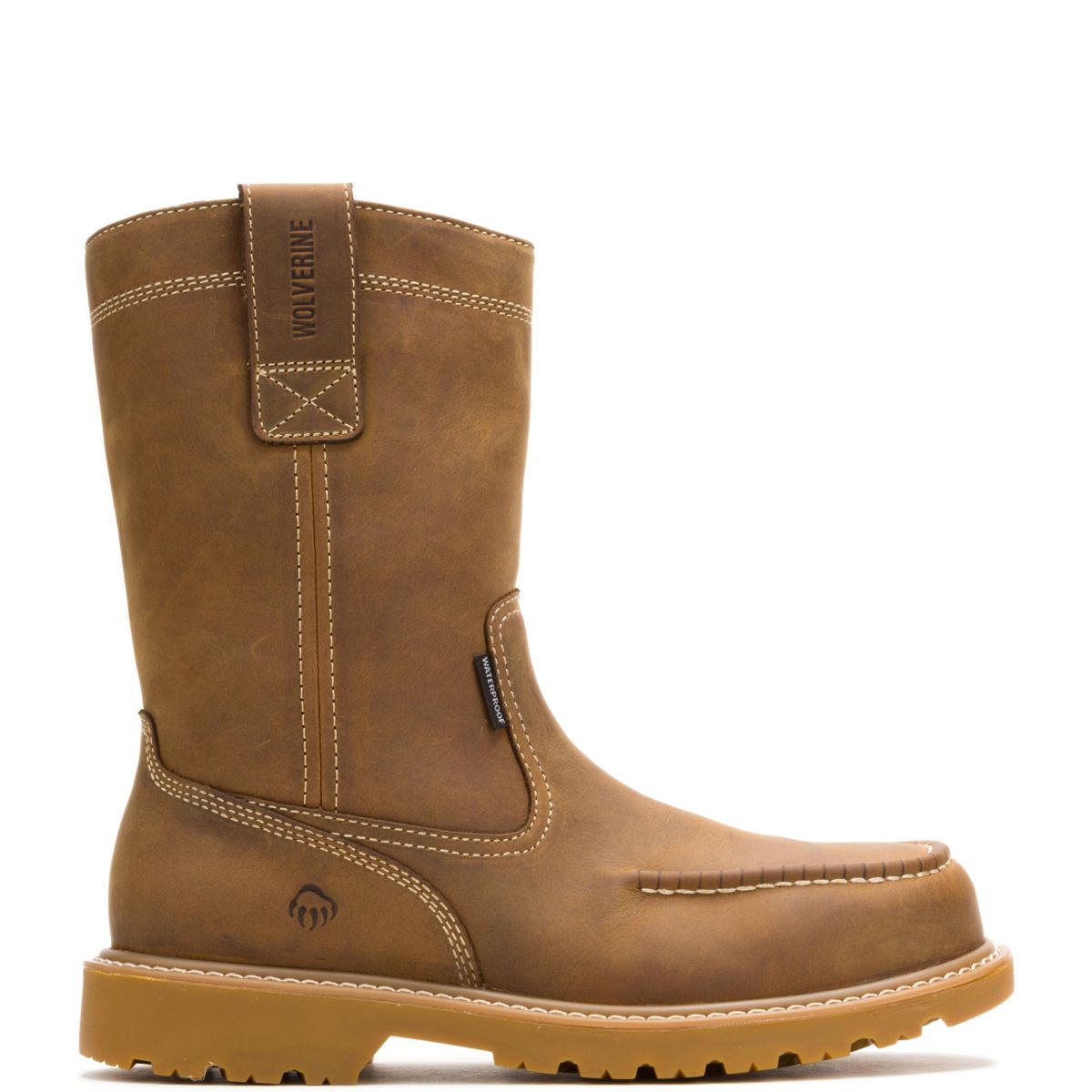 Floorhand Moc-Toe Pull-On Work Wellington, Dark Wheat, dynamic