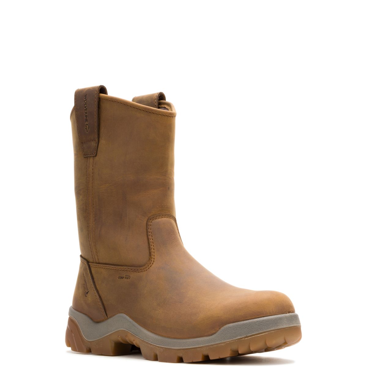 Vantage ft. HyperRest Pull-On CarbonMAX® Work Wellington, Dark Tan, dynamic 2