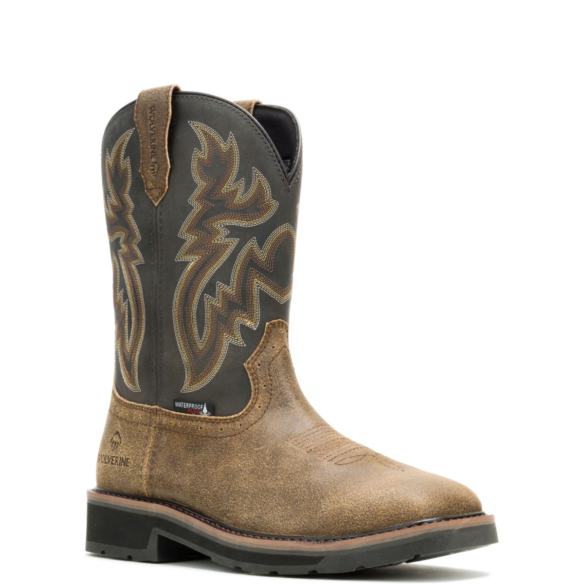 Rancher Pull-On Steel-Toe Work Wellington, Black, dynamic 2
